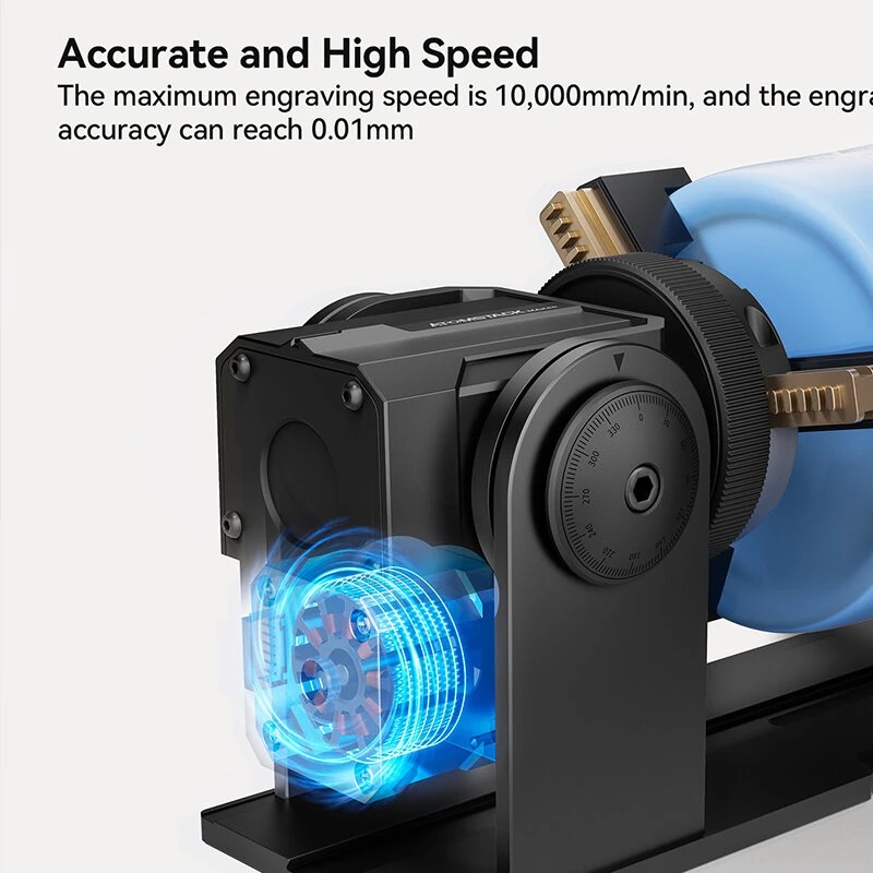 ATOMSTACK R1 y-akselinen kiertoistukka laserkaiverrimeen säädettävä 360-asteinen korkeantarkkuinen