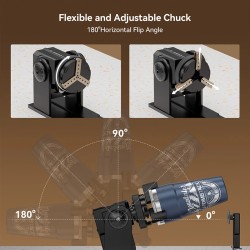 ATOMSTACK R1 y-akselinen kiertoistukka laserkaiverrimeen säädettävä 360-asteinen korkeantarkkuinen