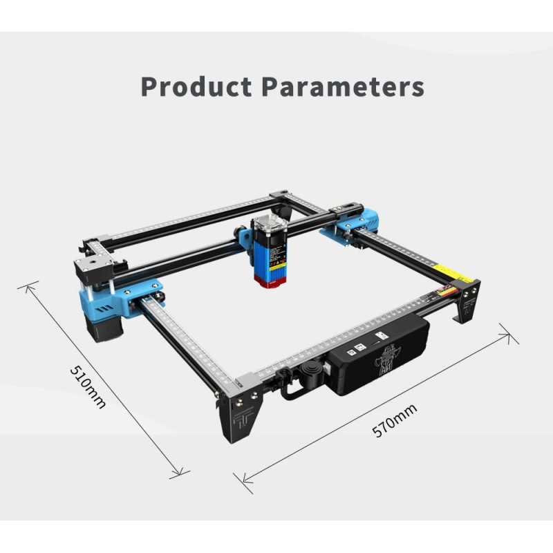 TWO TREES TTS-55 PRO diodilaserkaiverrin 300x300 mm kaiverrus- ja leikkaustyökalu puulle metalli lasi nahka