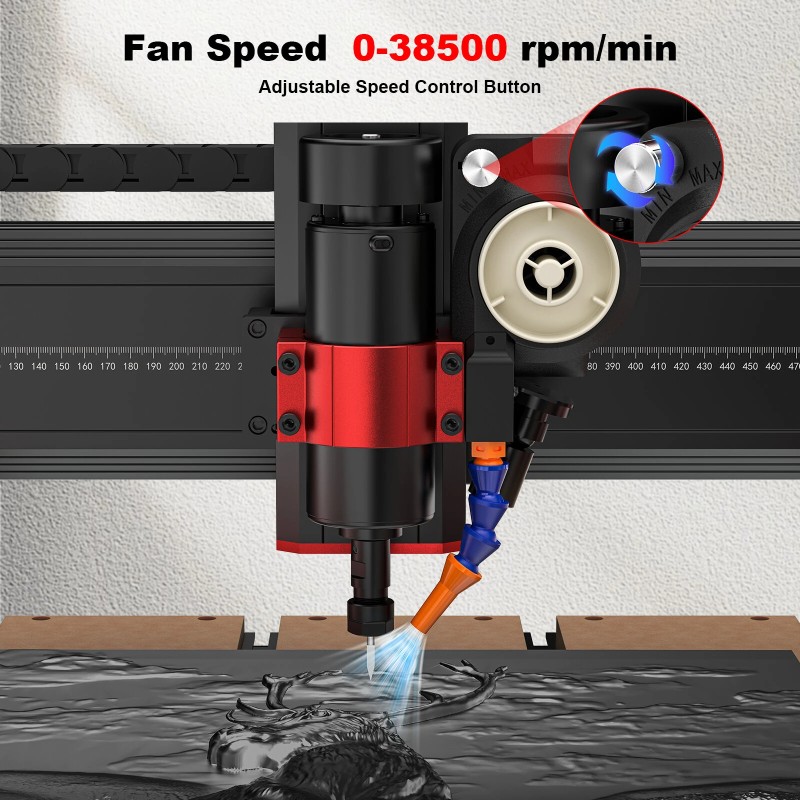 TWO TREES 500 W ilmajäähdytyspaketti CNC-karalle 30–65 mm sopiva