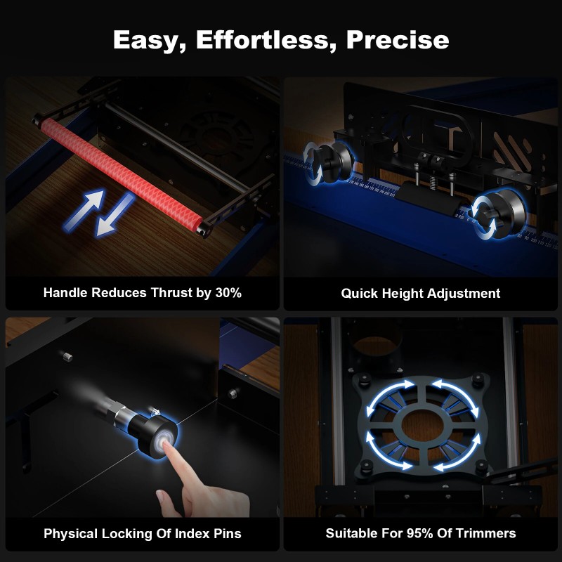 TWO TREES RS-200 puuntyöstöhöylän liukupöytä 800×1780×80 mm vakaa tehokas helppokäyttöinen