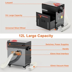 TWO TREES veistoskoneen imuri 1200 W 12 l 6-suodatinjärjestelmä hiljainen korkea imuteho teollisuuskäyttöön