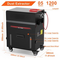 TWO TREES veistoskoneen imuri 1200 W 12 l 6-suodatinjärjestelmä hiljainen korkea imuteho teollisuuskäyttöön