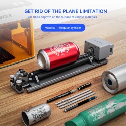 ATOMSTACK R6 rulla-akseli laserkaiverrukseen sylintereille 1–80 mm halkaisija 1 m pituus 3 kg kantavuus