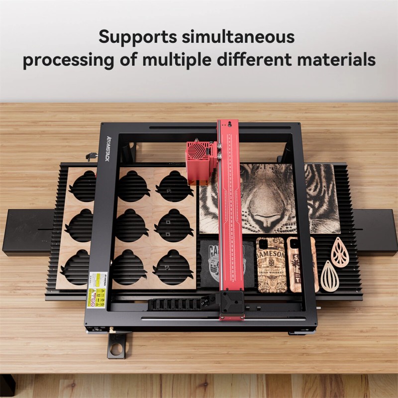 ATOMSTACK R5 kuljetinhihna 800×365mm 1,2m 24000mm/s yhdellä napsautuksella vaihdettava rulla-tasotila