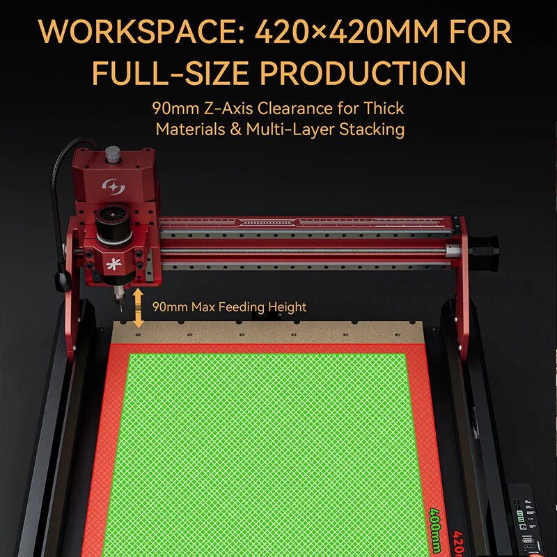 Atomstack C4 Pro cnc-kaiverrin 0,1 mm paikannustarkkuudella metalli- ja puutöihin