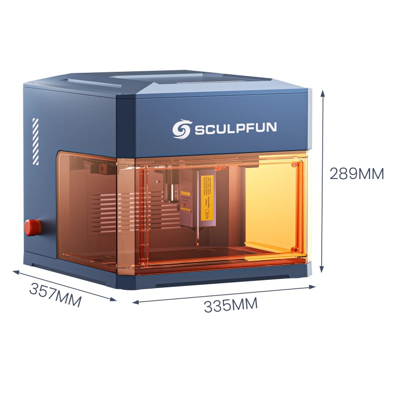 SCULPFUN iCube Ultra 12W pöytälaserkaiverrin täysin suljettu savusuodattimella 150x150 mm työalue automaattitarkennus