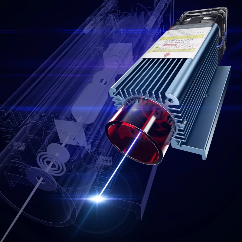 SCULPFUN S9 laserkaiverruskone 410x420 mm ja IR-2 1064nm infrapunalasermoduuli