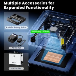 SCULPFUN iCube Ultra 12W pöytälaserkaiverrin täysin suljettu savusuodattimella 150x150 mm työalue automaattitarkennus