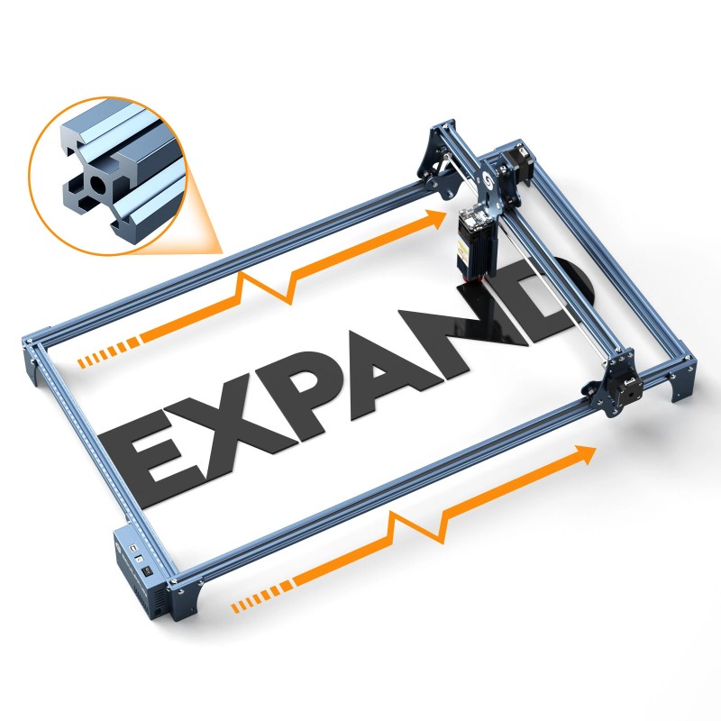 SCULPFUN S9 5,5W laserkaiverruskone ja RA Pro Max Y-akselinen monitoiminen pyörivä istukka