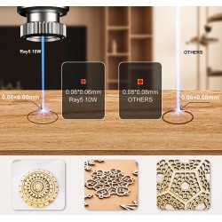 LONGER RAY5 10W laserkaiverrin 400x400 mm kosketusnäytöllä 0,06x0,06 mm laserpiste Wi‑Fi