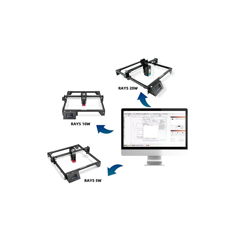 LONGER RAY5 20W laserkaiverrus ja -leikkuri, kiinteä tarkennus, erittäin tarkka laserpiste