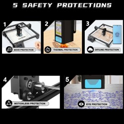 LONGER RAY5 20W laserkaiverrus ja -leikkuri, kiinteä tarkennus, erittäin tarkka laserpiste