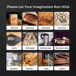 LONGER RAY5 10W laserkaiverrin 400x400 mm kosketusnäytöllä 0,06x0,06 mm laserpiste Wi‑Fi