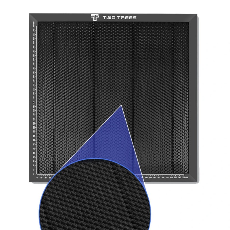 TWO TREES hunajakennopöytä laserleikkaus- ja kaiverrustaso 400x400x22 mm