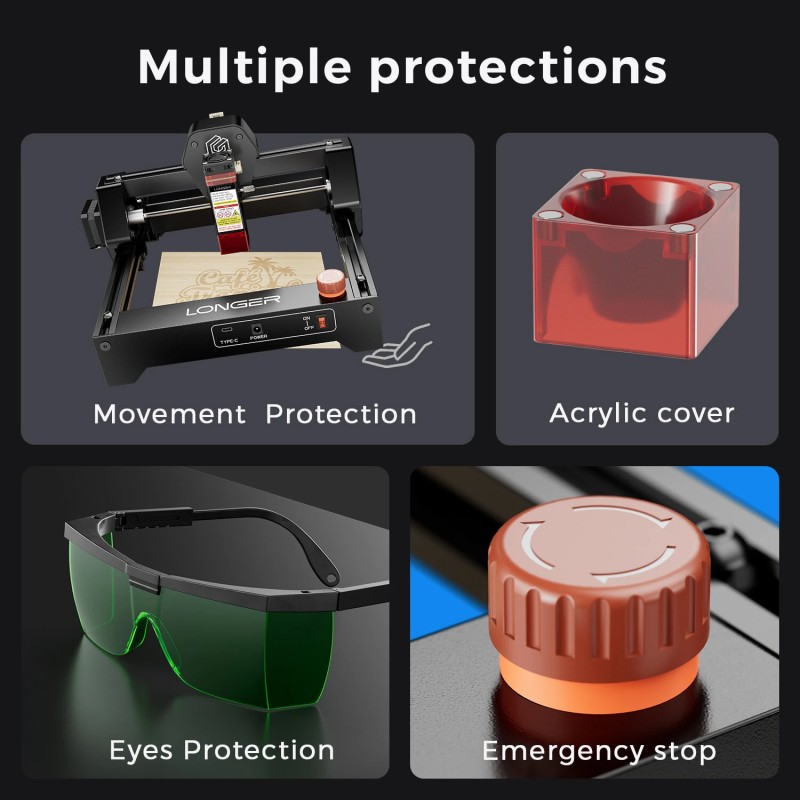 LONGER RAY5 Mini 3,5 W tarkka laserkaiverrin nopea 12000 mm/min tarkkuus 0,04 mm