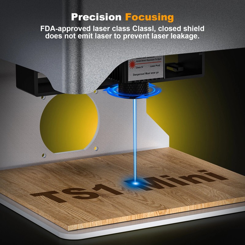 TWO TREES TS1 minilaserkaiverruskone 3-wattinen 80×80mm pöytäkaiverrin LightBurn-yhteensopiva