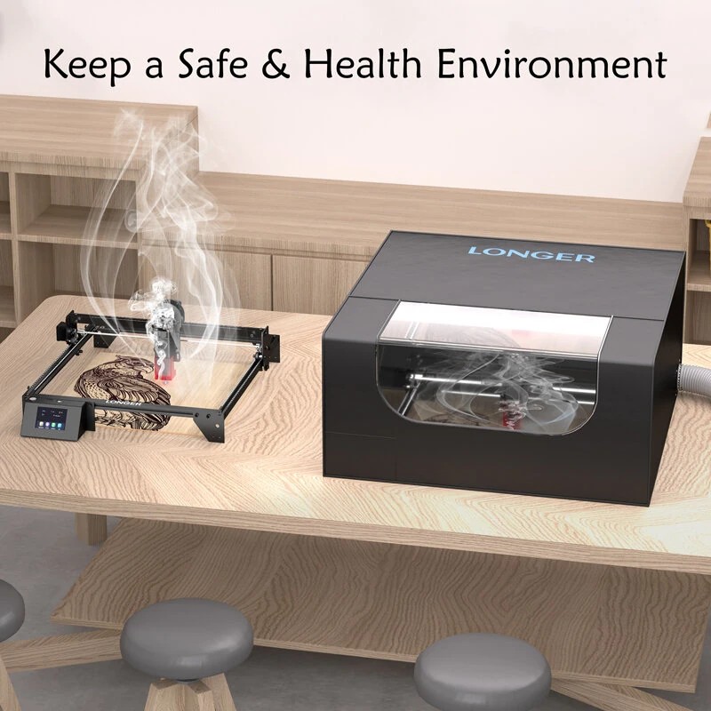 Laserkaiverruskotelo LONGER RAY5:lle 700×700×330 mm palosuojattu ja äänieristetty