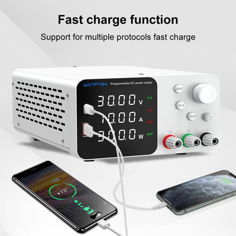 WANPTEK laboratoriopöytävirtalähde säädettävä digitaalinen 150W 300W 360W 30V 60V 120V EU-pistoke