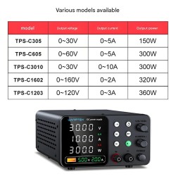 WANPTEK TPS-C1203 säädettävä tasavirtalähde 0–120V 0–3A 360W digitaalinen näyttö USB-pikalataus