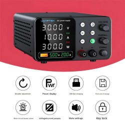 WANPTEK TPS-C1203 säädettävä tasavirtalähde 0–120V 0–3A 360W digitaalinen näyttö USB-pikalataus