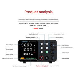 WANPTEK TPS-C1203 säädettävä tasavirtalähde 0–120V 0–3A 360W digitaalinen näyttö USB-pikalataus