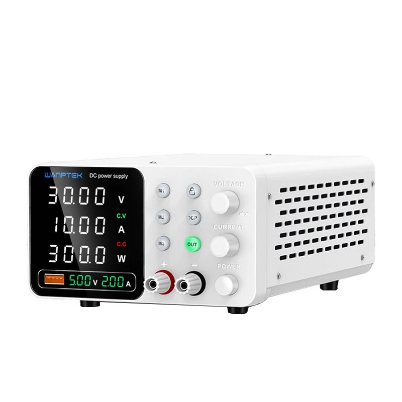 WAMPTEK säädettävä tasavirtalähde TPS C3010 0 30V 0 10A 300W USB pikalataus ylivirtasuojaus