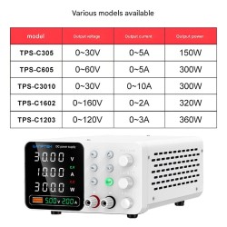 WAMPTEK säädettävä tasavirtalähde TPS-C3010 0–30V 0–10A 300W USB-pikalataus ylivirtasuojaus