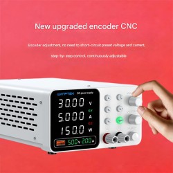 WAMPTEK säädettävä tasavirtalähde TPS-C3010 0–30V 0–10A 300W USB-pikalataus ylivirtasuojaus