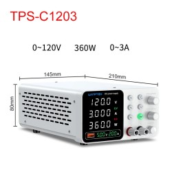 WAMPTEK säädettävä tasavirtalähde TPS-C3010 0–30V 0–10A 300W USB-pikalataus ylivirtasuojaus