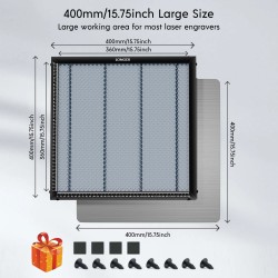 Suuri 400×400 mm hunajakennopaneeli laserkaiverrukseen teräs-alumiini savunpoisto