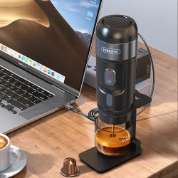 HiBREW kannettava kahvinkeitin autoon ja kotiin 12V-käyttöinen espresso yhteensopiva Nespresso- ja Dolce Gusto -kapseleille