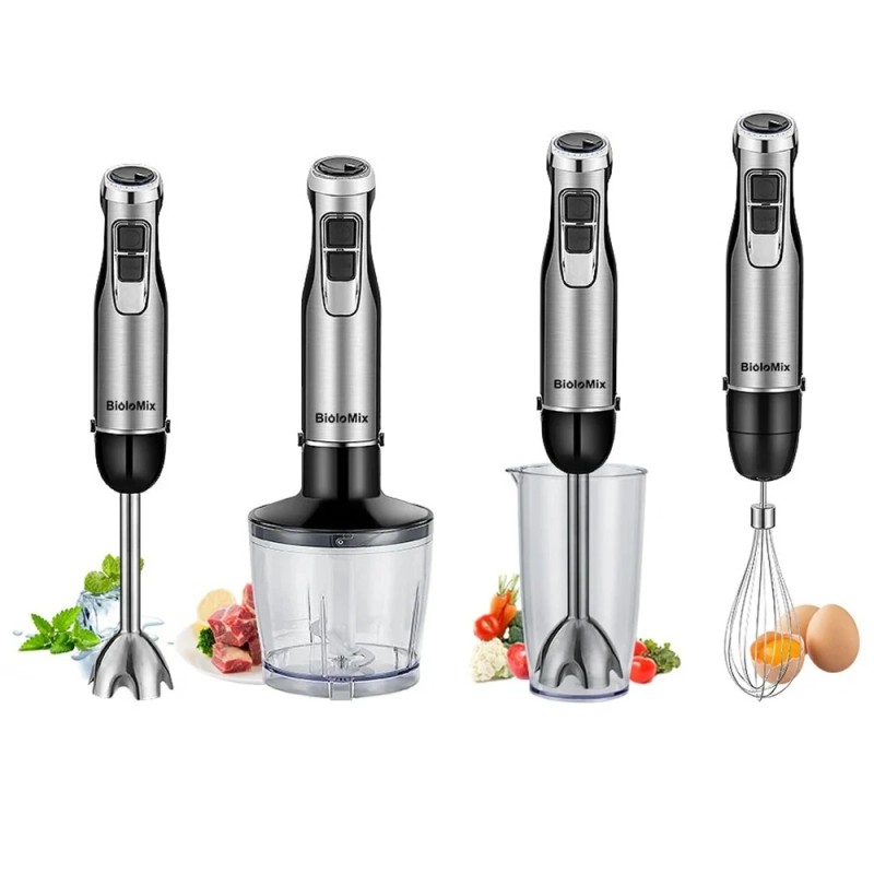 BioloMix nelitoiminen sauvasekoitin 1200 wattia silppuri smoothiekuppi vispilä