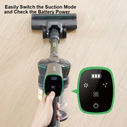 Vactidy V9 PRO johdoton sauvaimuri kevyt 250 watin harjaton moottori jopa 45 minuutin akunkesto LED-valolla