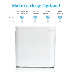 BEECO sähköinen keittiökompostori 3,3 l automaattipuhdistus hajuton yhdellä napinpainalluksella