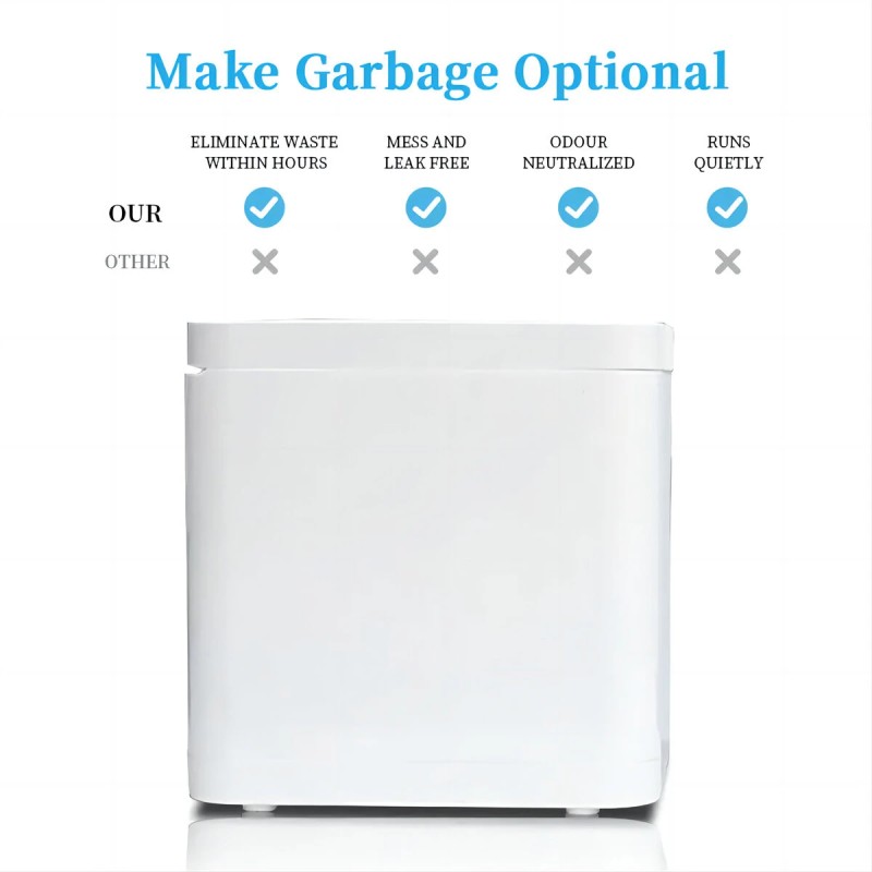 BEECO sähköinen keittiökompostori 3,3 l automaattipuhdistus hajuton yhdellä napinpainalluksella