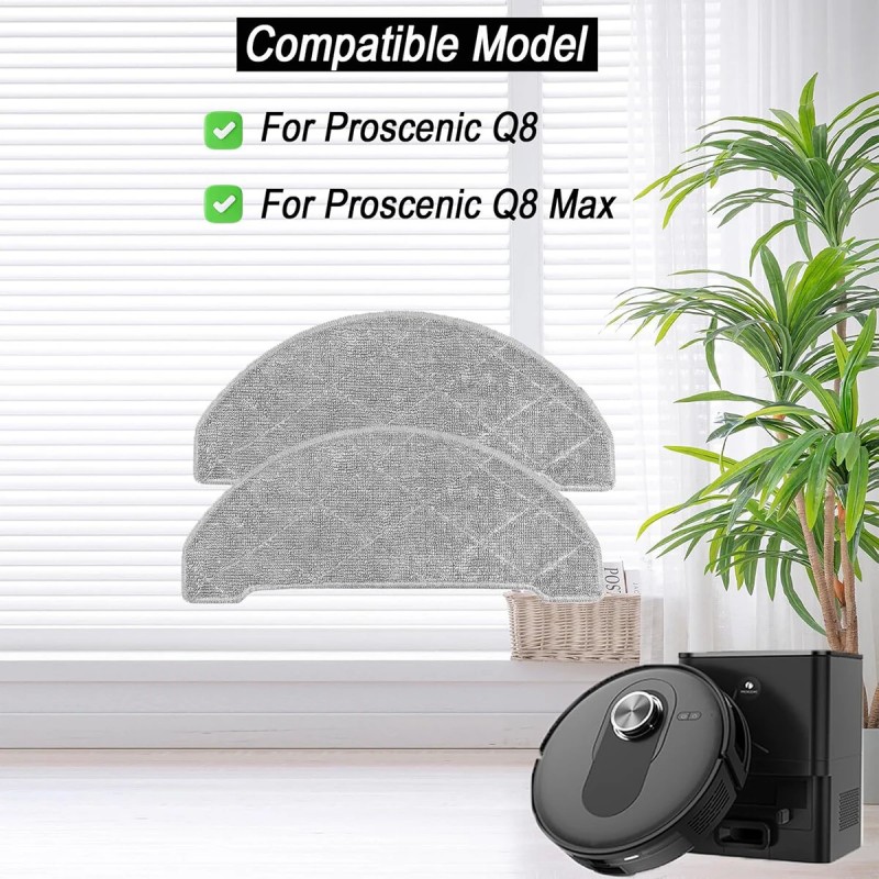 Moppityynyt 3 kpl mikrokuitu pestävät uudelleenkäytettävät Proscenic Q8 MAX-yhteensopiva
