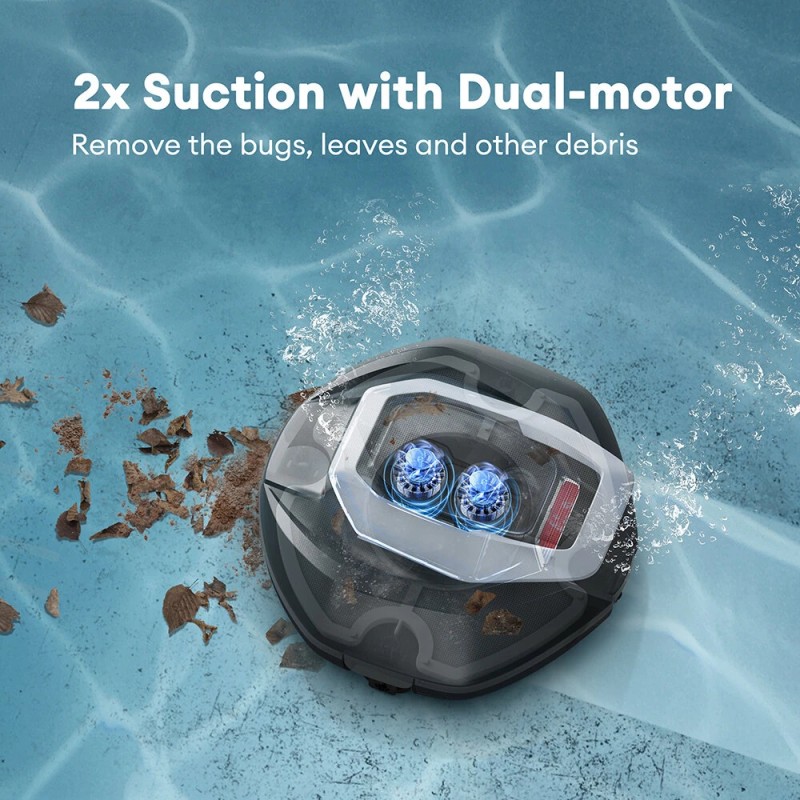 Ultenic Pooleco 10 robotti-allaspuhdistin 90 minuutin käyttöaika kaksoismoottorinen imu 2,5 tunnin pikalataus