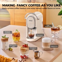 CAFELFFE MK609 kolmitoiminen espressokone 19 baarin uutto PID-säätö NS- ja DG-kapseleille sekä jauhetulle kahville