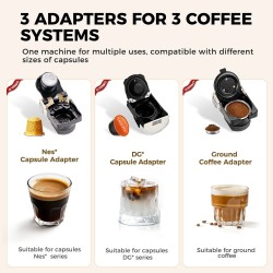 CAFELFFE MK609 kolmitoiminen espressokone 19 baarin uutto PID-säätö NS- ja DG-kapseleille sekä jauhetulle kahville