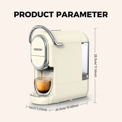 CAFELFFE MK609 kolmitoiminen espressokone 19 baarin uutto PID-säätö NS- ja DG-kapseleille sekä jauhetulle kahville