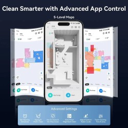 Proscenic X1S robotti-imuri värinämopilla 3000 Pa:n imuteholla 2,5 l pölypussilla sovellus ja ääniohjaus