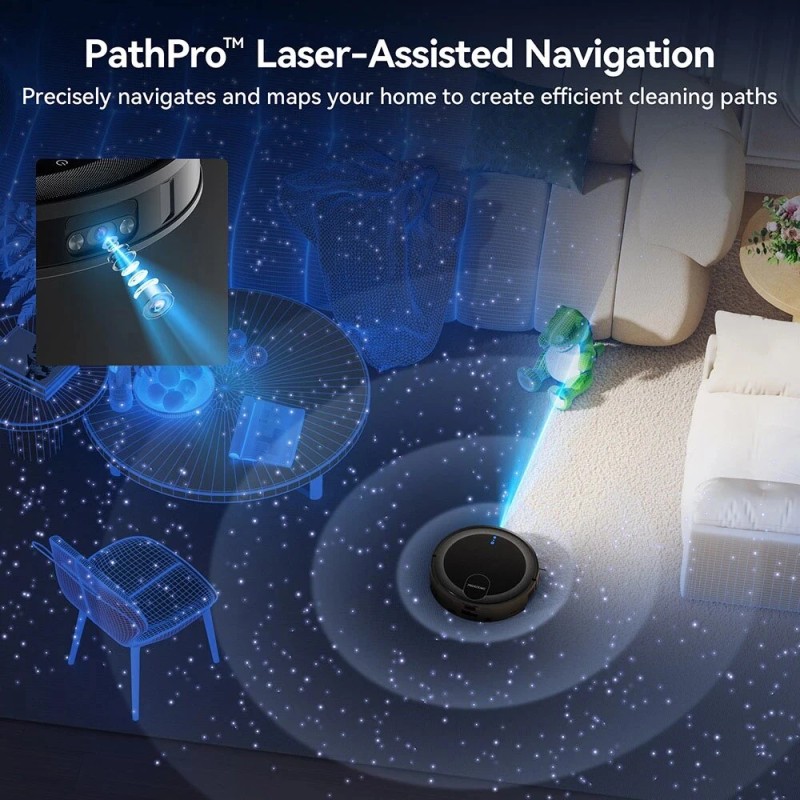 Proscenic X1S robotti-imuri värinämopilla 3000 Pa:n imuteholla 2,5 l pölypussilla sovellus ja ääniohjaus