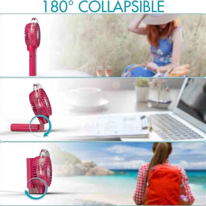 Kannettava sumutintuuletin 3000mAh ladattava taittuva minituuletin matkalle kotiin