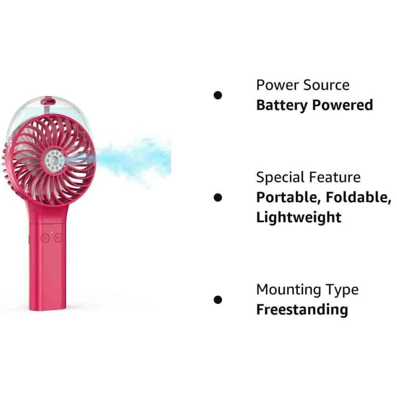 Kannettava sumutintuuletin 3000mAh ladattava taittuva minituuletin matkalle kotiin