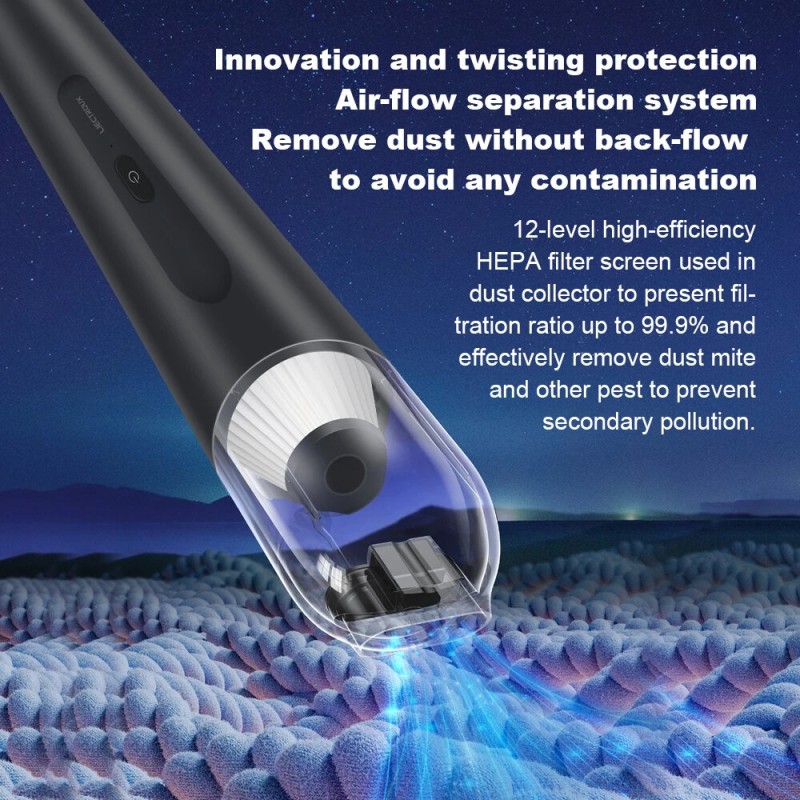 Liectroux I5 kannettava langaton rikkaimuri 12000Pa ladattava tehokas HEPA-suodatin