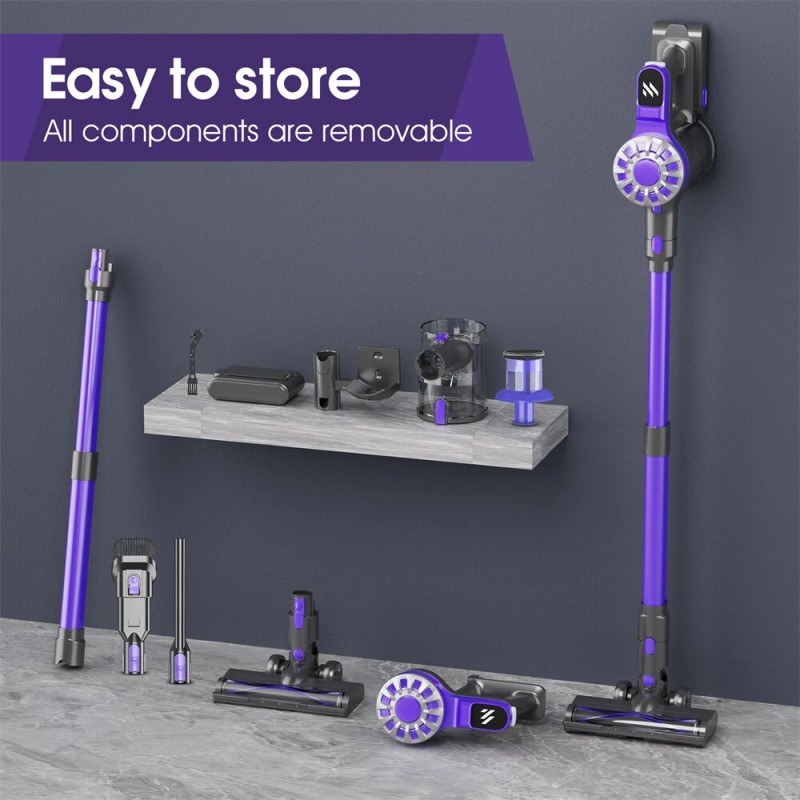 NovuLife V07 kevyt langaton pölynimuri 12kPa 900ml 5-vaiheinen HEPA-suodatus