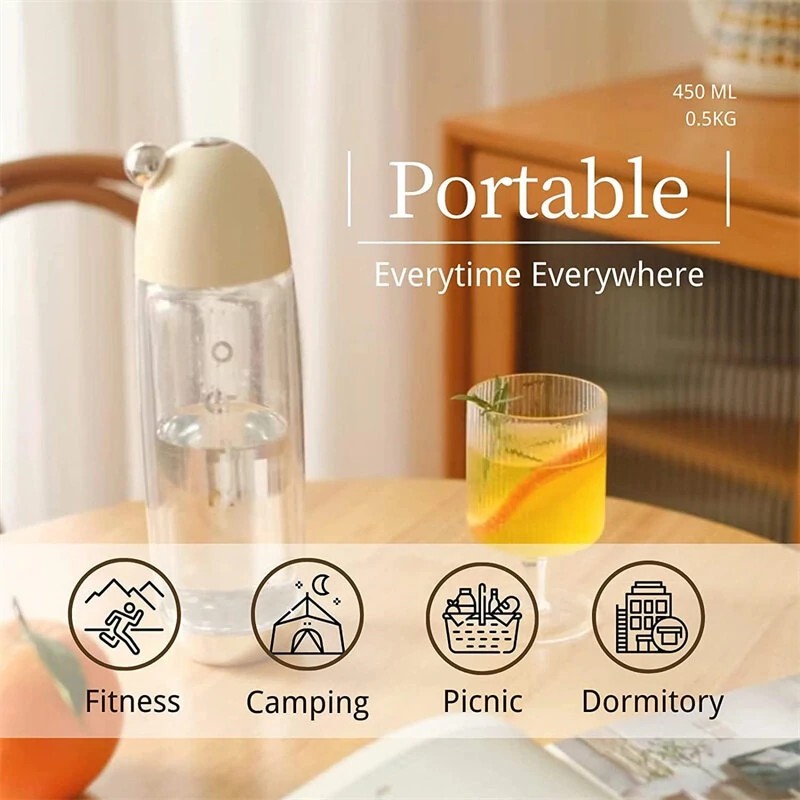 OTE H1 450ml kannettava soodakone ilman sähköä kaksikerroksinen PET-pullo 20 kaasupulloa