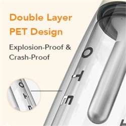 OTE H1 kannettava 450 ml hiilihapotin kotikäyttöön ilman sähköä ilman kaasupulloa BPA-vapaa kaksikerroksinen PET-pullo