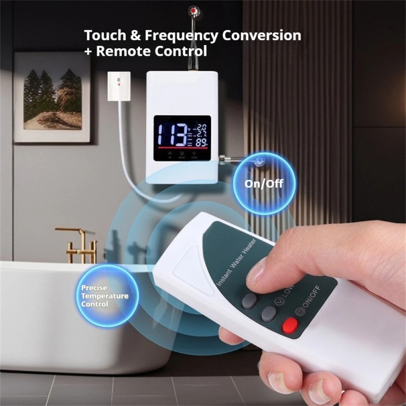 NovuLife pikalämmitin 220 volttia 6000 wattia seinälle lcd-näytöllä kaukosäätimellä keittiöön kylpyhuoneeseen